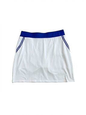 Court Haley Tennis Skort Womens Medium White Blue Pull On Athletic Golf Skirt